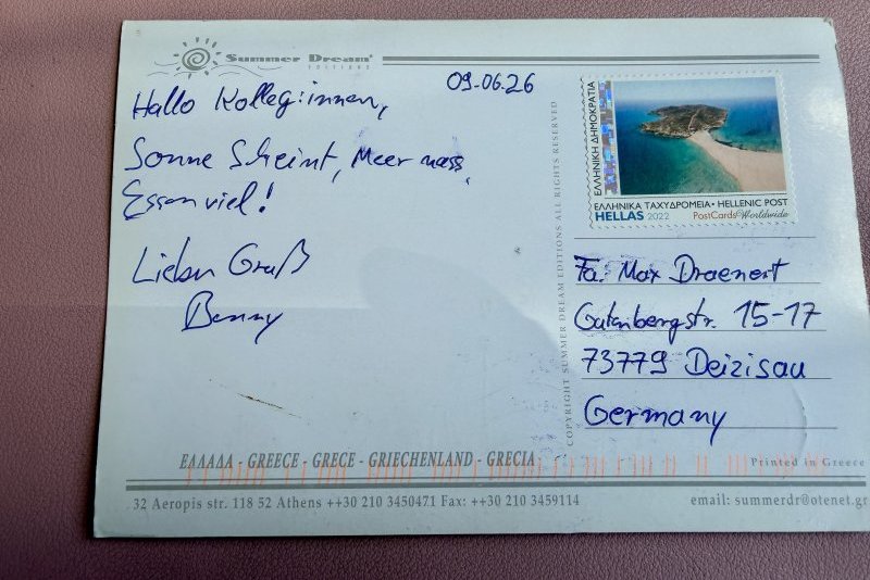 Urlaubsgrüße erreichen DRÄCO